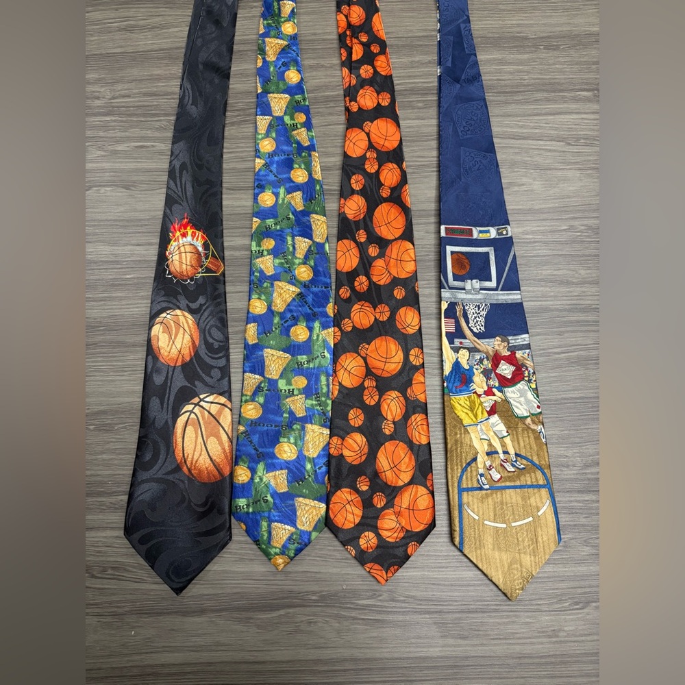 Lot of 4 Basketball Ties